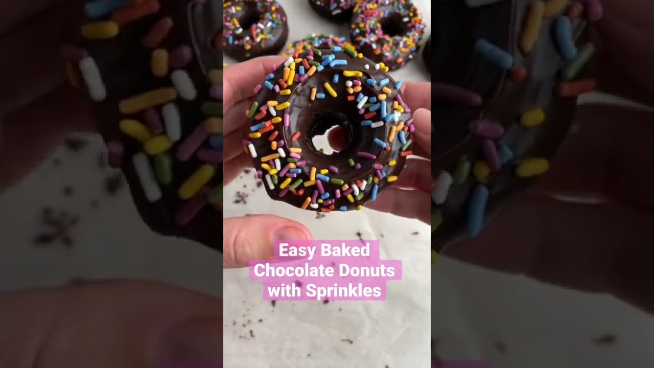 Easy Baked Chocolate Donuts with Sprinkles Recipe