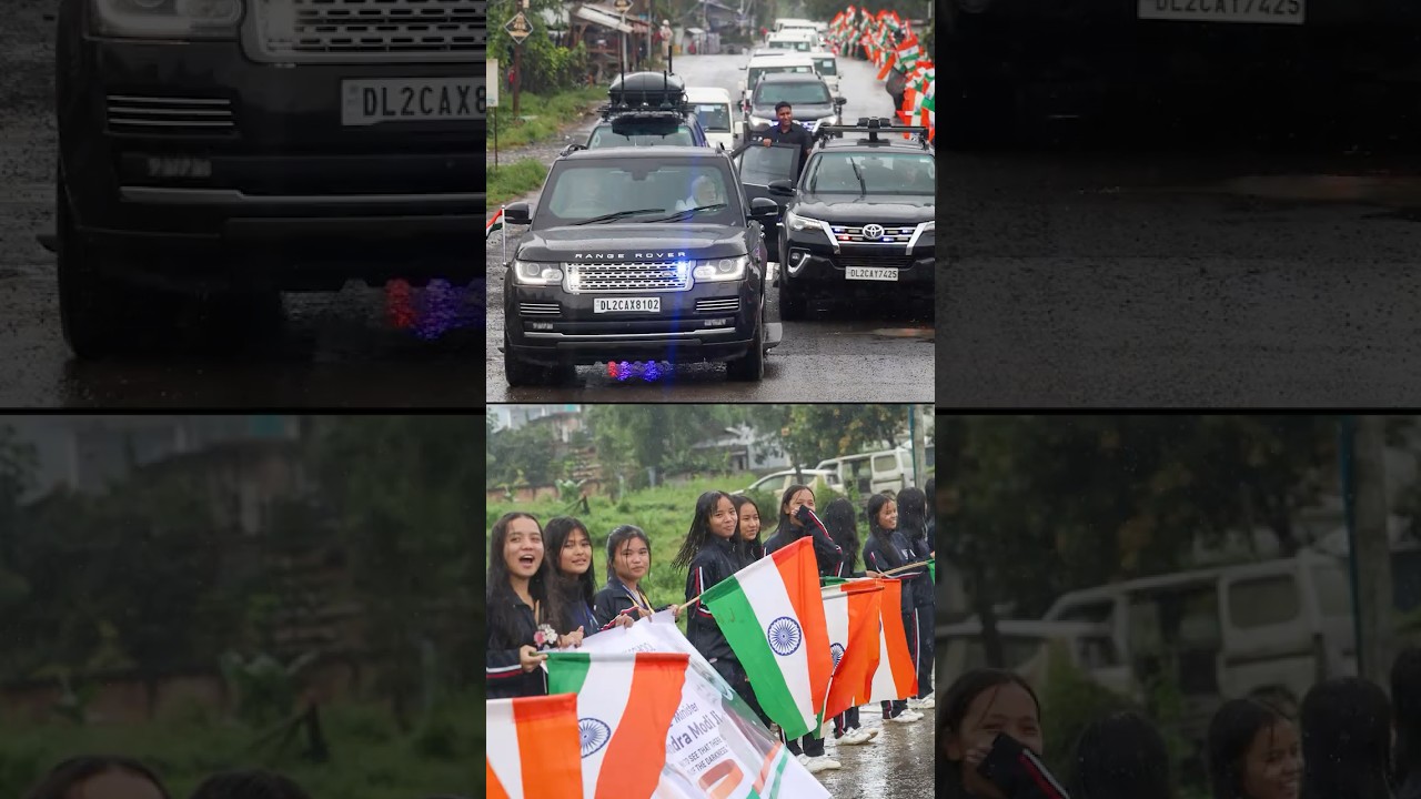 PM Modi gets a grand welcome in Churachandpur, Manipur | #shorts