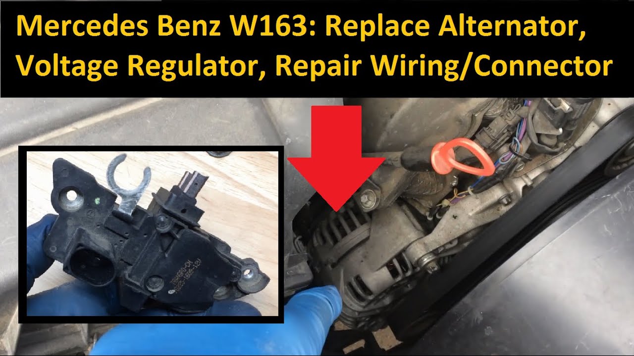 Mercedes W163 Replace Alternator, Voltage Regulator, Repair Wire Connector, '98 - '05 ML350 ML500