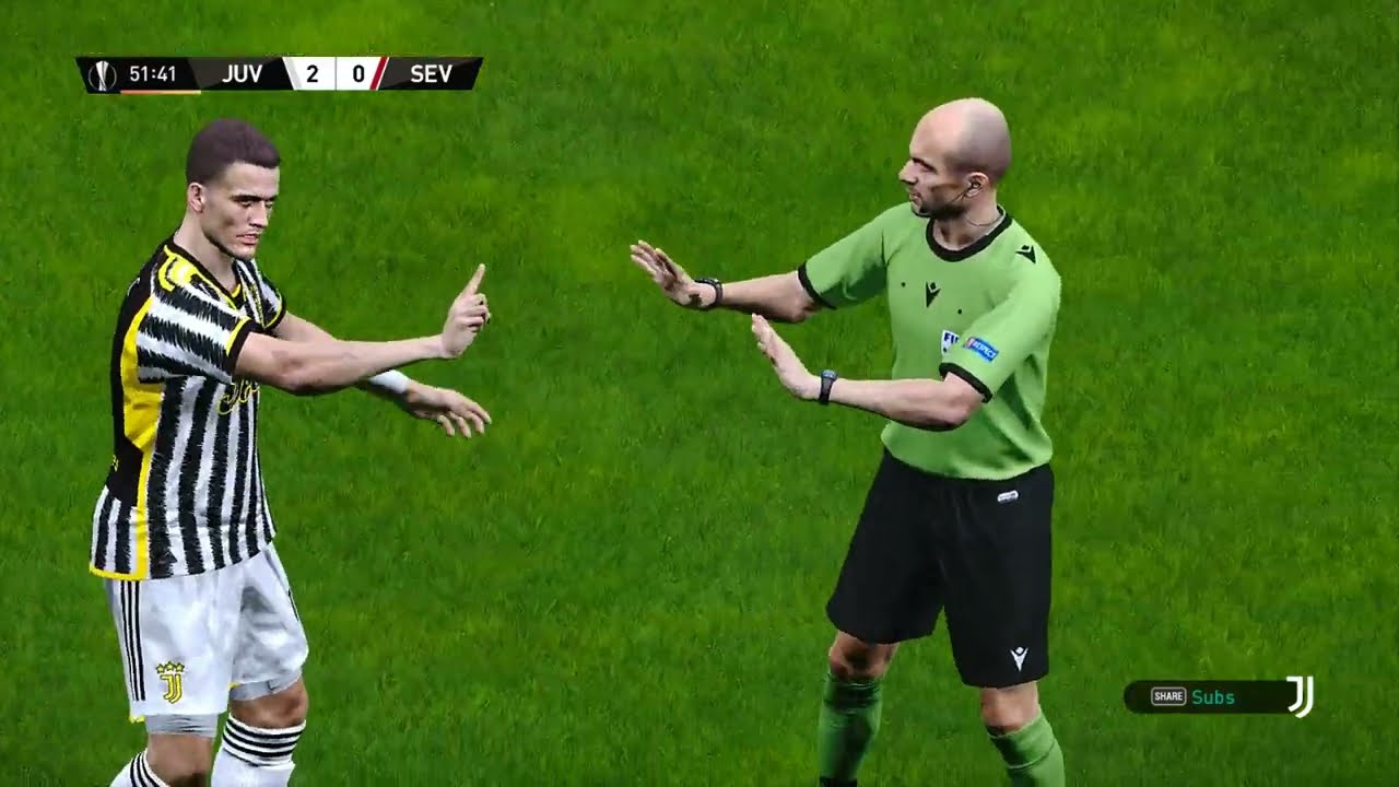 eFootball PES 2021 - Juventus vs Sevilla | Football Life 2023 Mod Gameplay