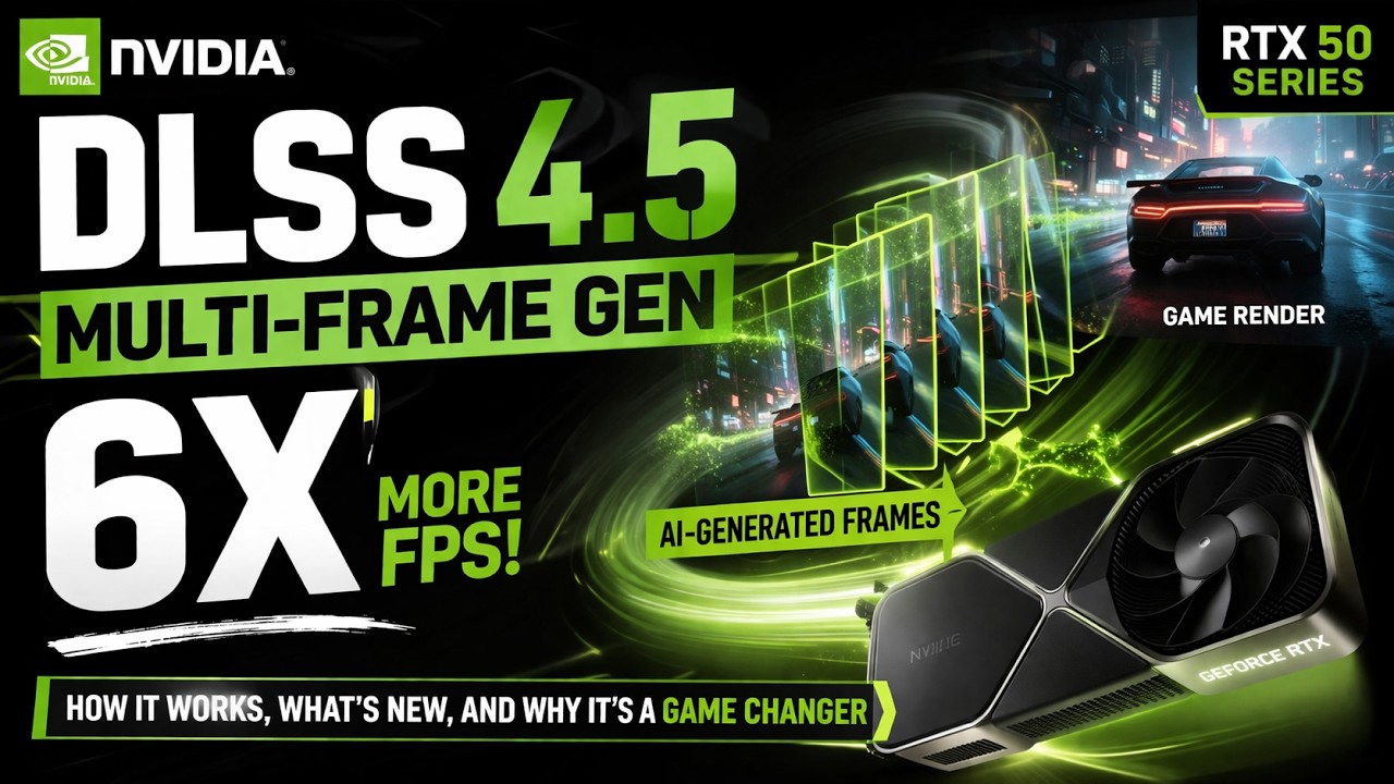 NVIDIA DLSS 4.5: объяснение &mdash; 6-кратное увеличение FPS с многокадровой генерацией кадров на RTX 5...