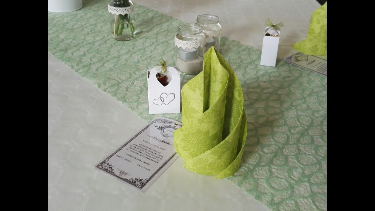 Servietten falten Swirl Deko für Hochzeiten und Feiern
