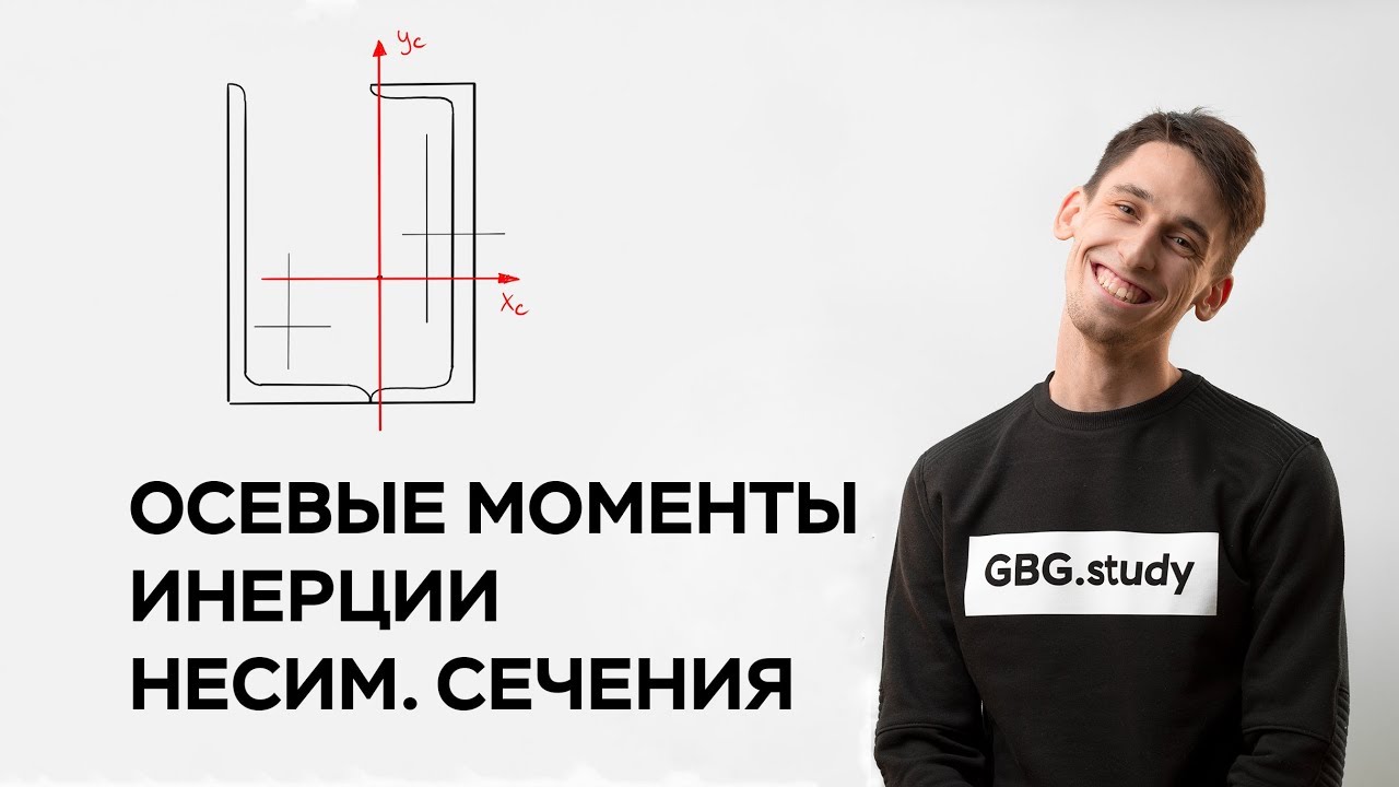 Определение осевых моментов инерции составного несимметричного сечения. Сопромат