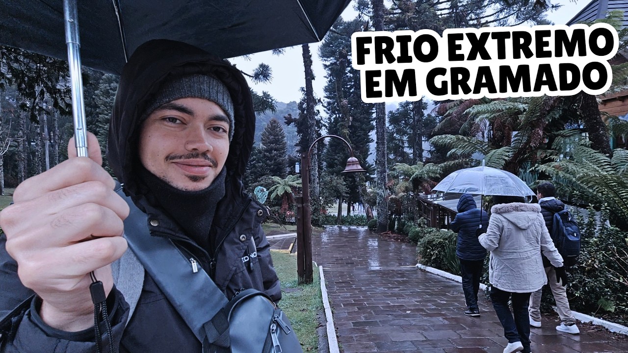Um dia frio e chuvoso em Gramado