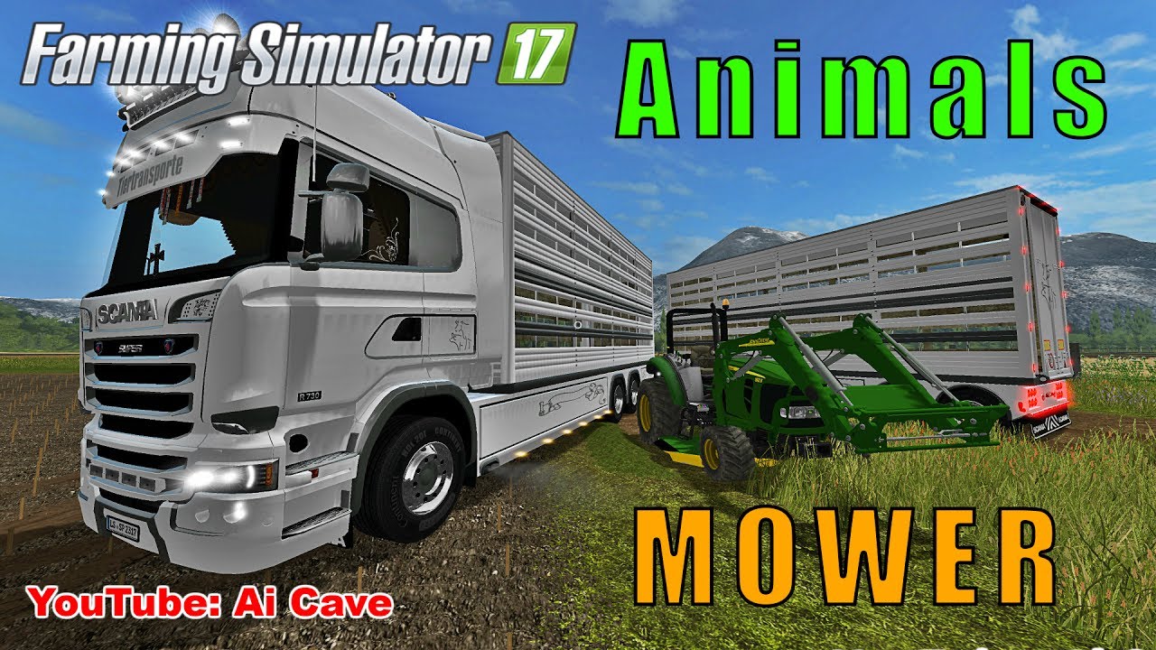 Farming Simulator 2017 Mods: John Deere 2032R by Rambow145 & SCANIA VIEHTRANSPORTER