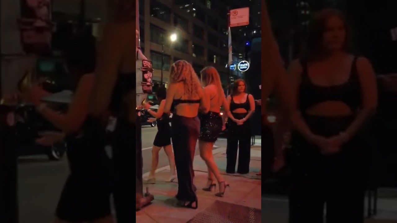 Girls&rsquo; night out in Chicago #chicago4k #walkingtour4k #rivernorth #summertimechi #nightlife4k