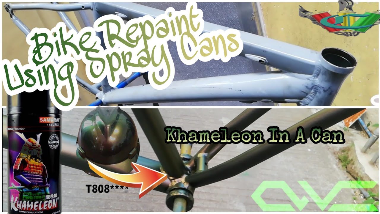 How To Repaint MTB Frame Using Spray Cans In Khameleon Matte Finish / Samurai Paint T808****