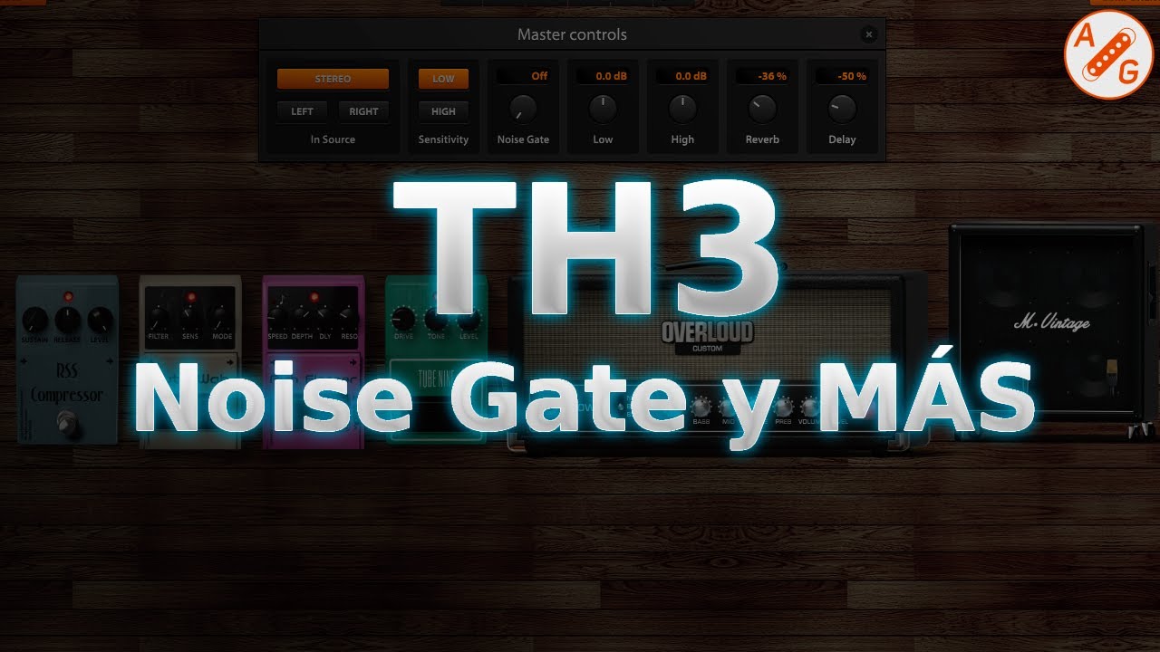 Efectos de guitarra gratis en CakeWalk con TH3 - Panel MASTER en detalle