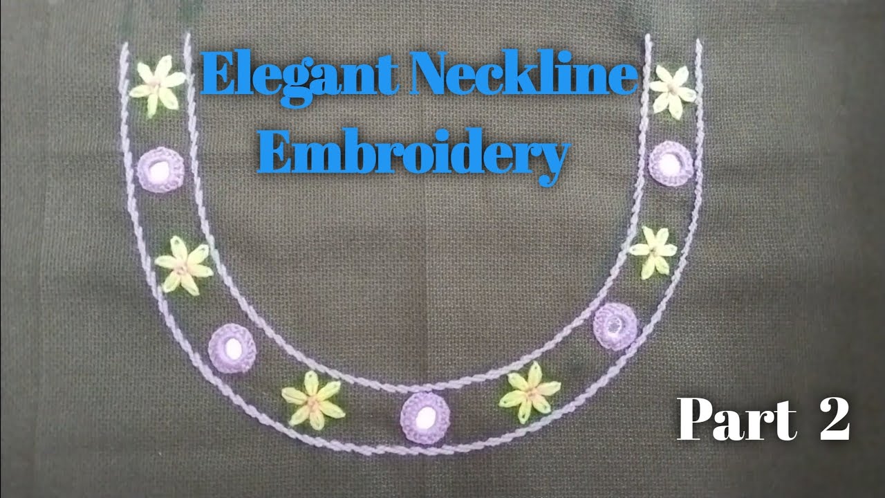 Elegant Neckline Embroidery Design ✨ #handembroidery  #easy #new  @NBHandEmbroiderystitchingtutor 