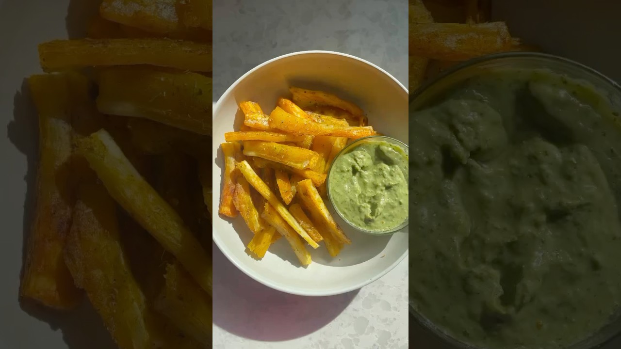 Baked Cassava/Yuca Fries #easyrecipes #healthysnack #snackideas #cassavarecipe #wholefoods #yuca