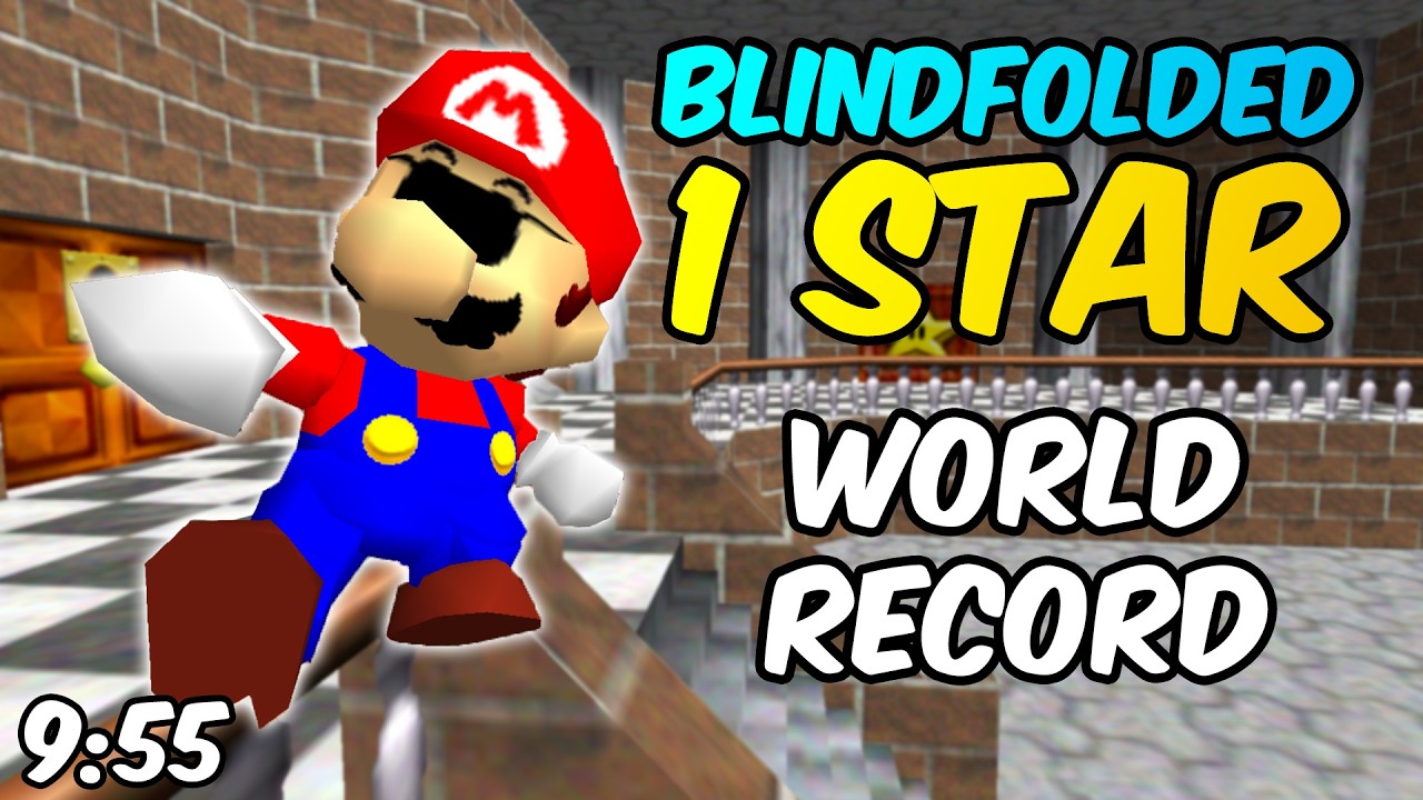 Super Mario 64 Beaten BLINDFOLDED in Under 10 Minutes