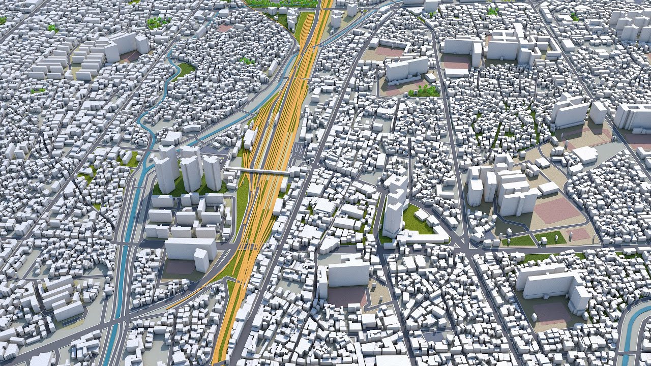Cheonan city South Korea 3d model 50km