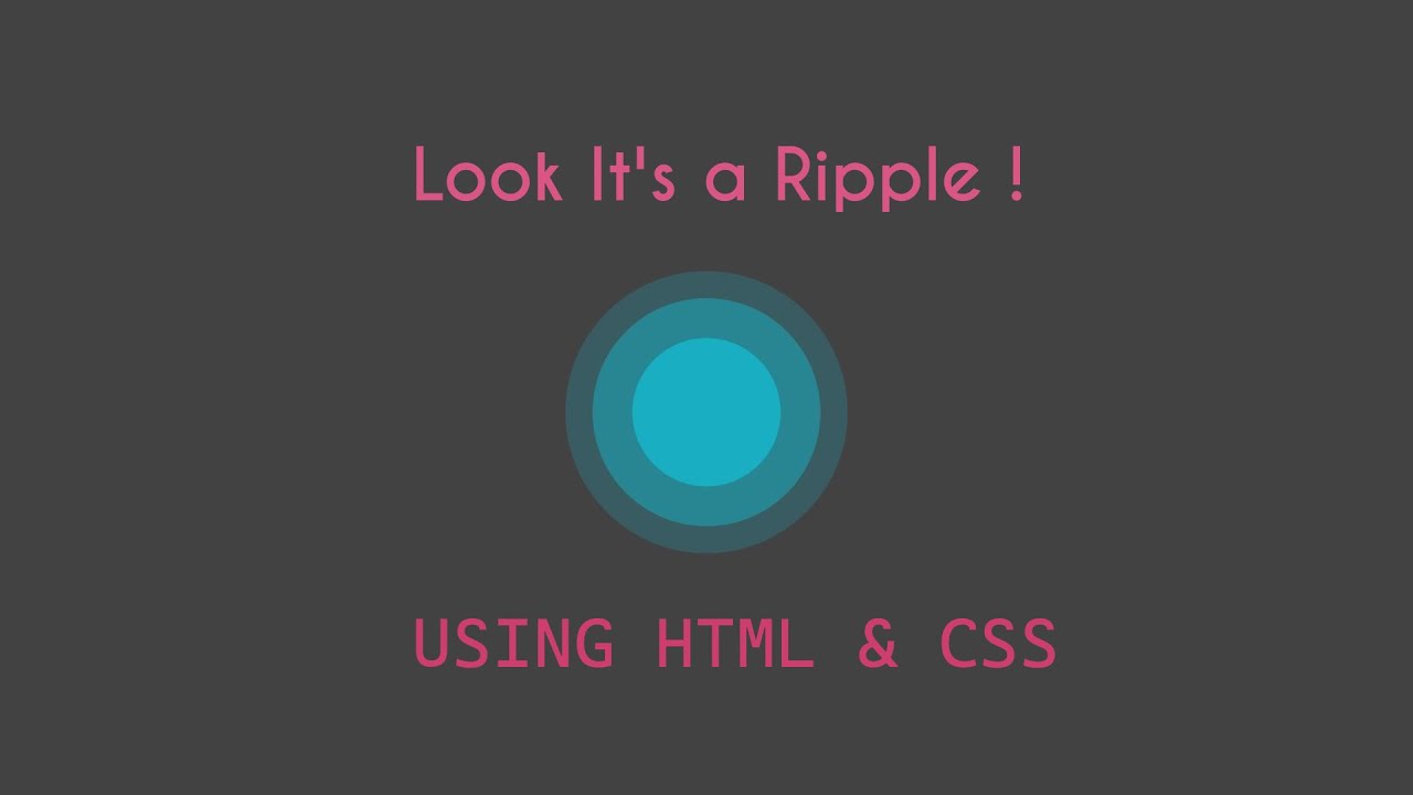 Ripple loader using only CSS & HTML