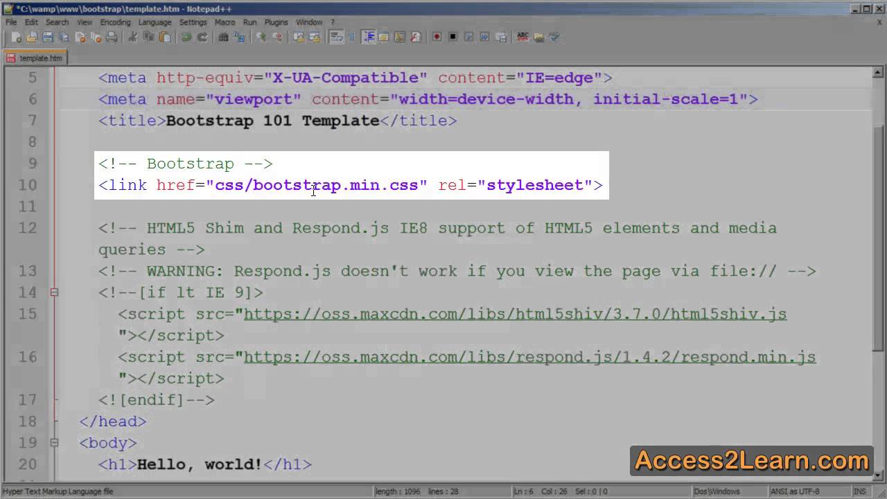 How to Install Bootstrap Version 3 into your Webpage