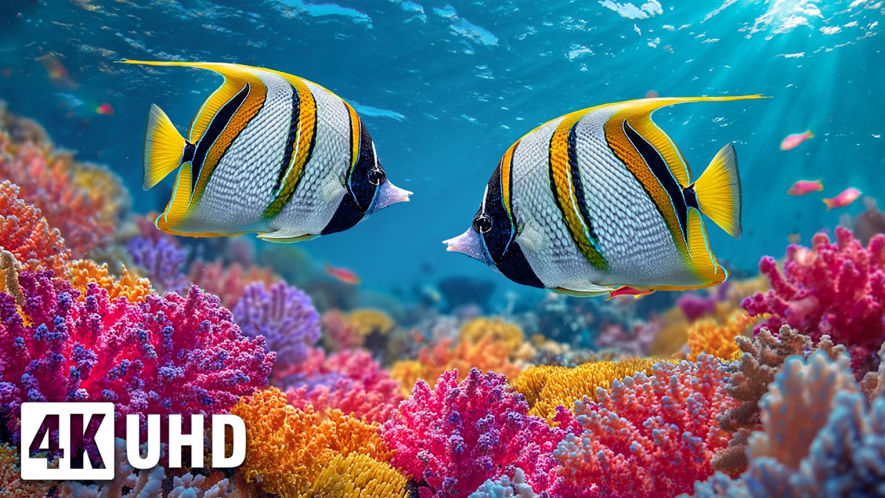 Relaxing 4K Aquarium 🐠 Beautiful Underwater Aquarium World with Jellyfish & Coral Reef Mesmerizing