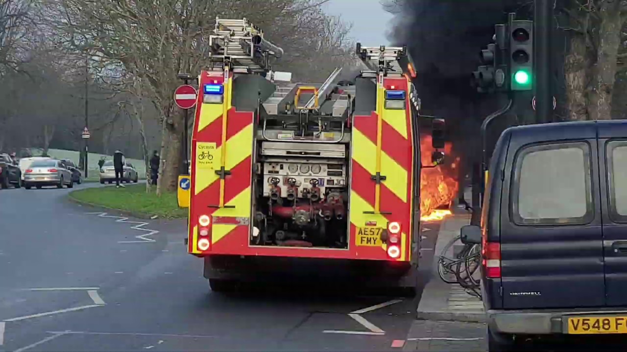 Car On Fire In London I United Kingdom I  Fire Fighters I Salute To Them I