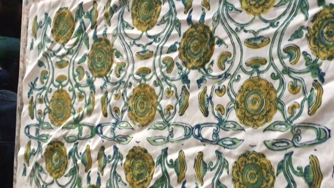 multi colour intricate hand block sanganeri print