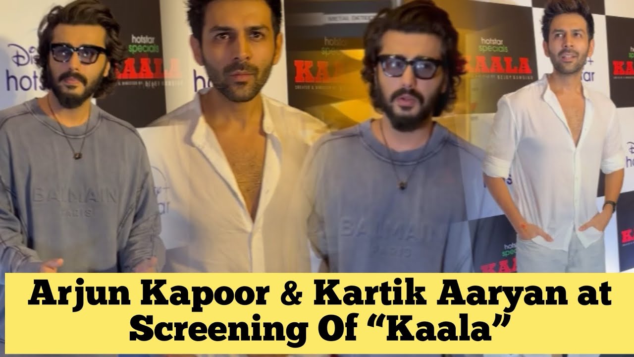 Dashing Stars Arjun Kapoor & Kartik Aaryan arrives at Screening Of “Kaala”