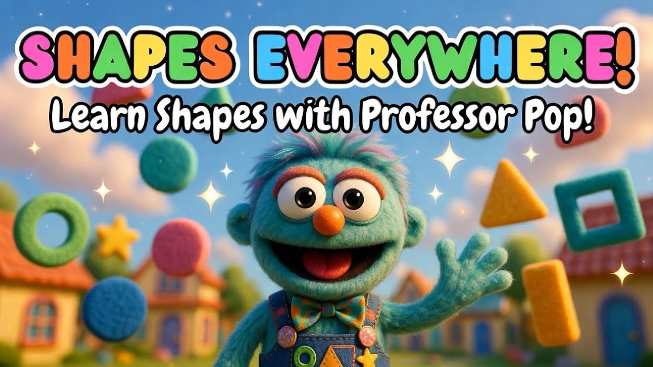 Shapes Everywhere! 🔺⬛⭐ Learn Shapes for Kids with Professor Pop | Preschool Learning Video