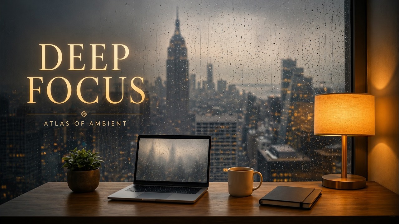 Working by the Window in Rainy New York | Calm Focus Ambience