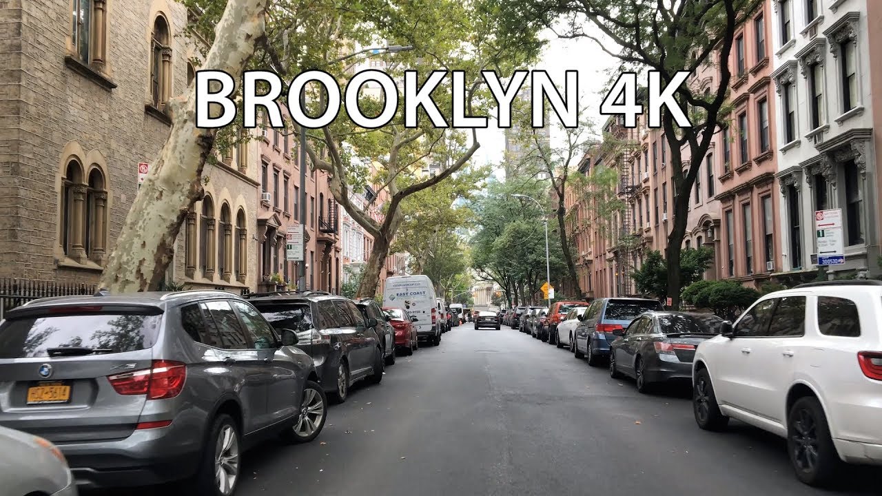 New York City 4K - Brooklyn Brownstones - Driving Downtown - USA