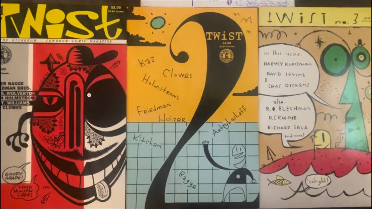 Twist #1-3, one of the best unknown comic anthologies of the late 80’s! Crumb, Kurtzman, Clowes…