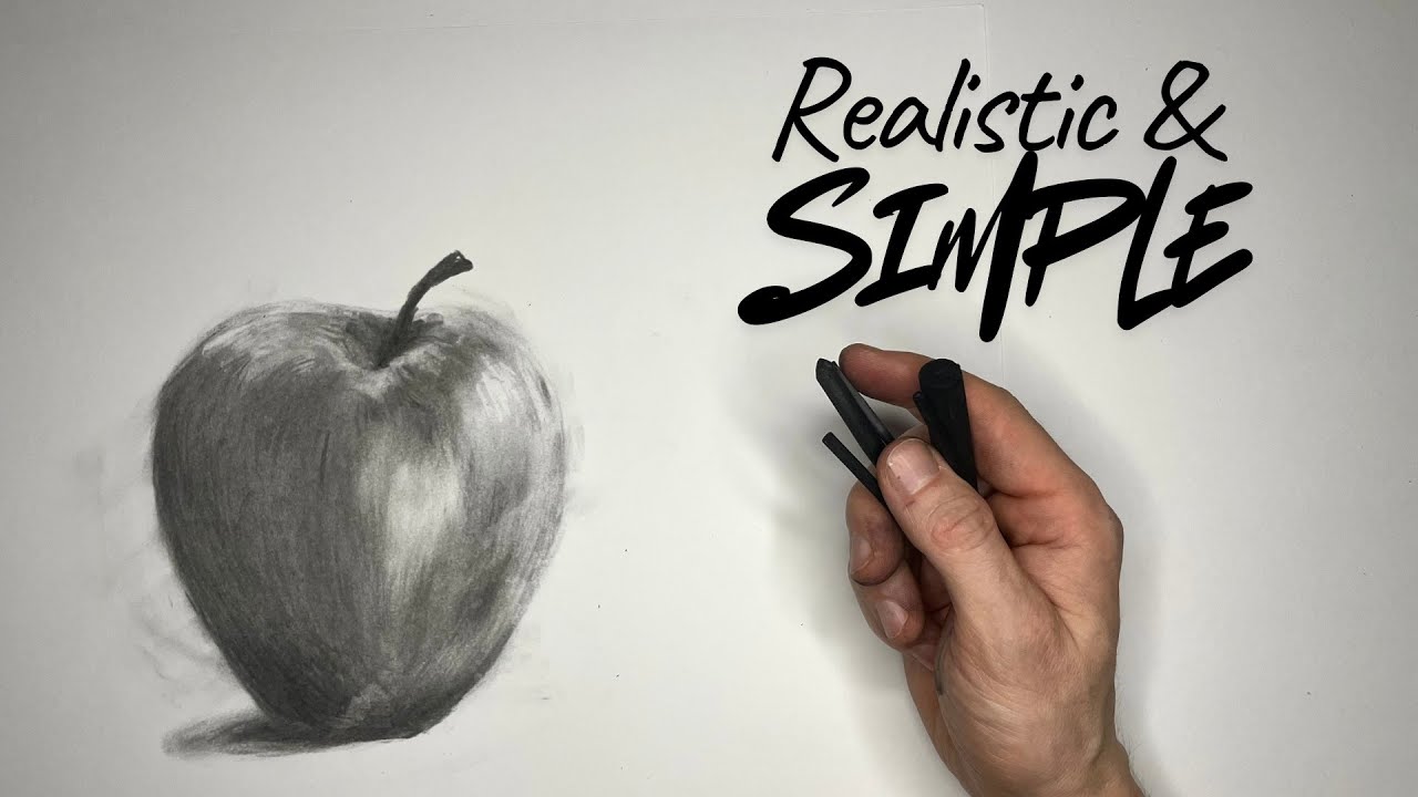 Realistic Charcoal Drawing – Apple Tutorial for Beginners