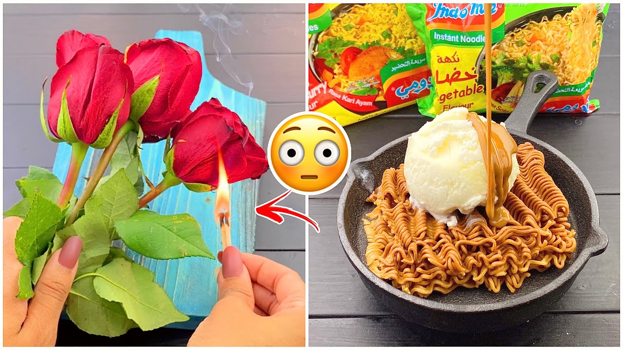 أغرب طبخات التيك توك! حلى الاندومي! وطبخ الورد 😋🔥