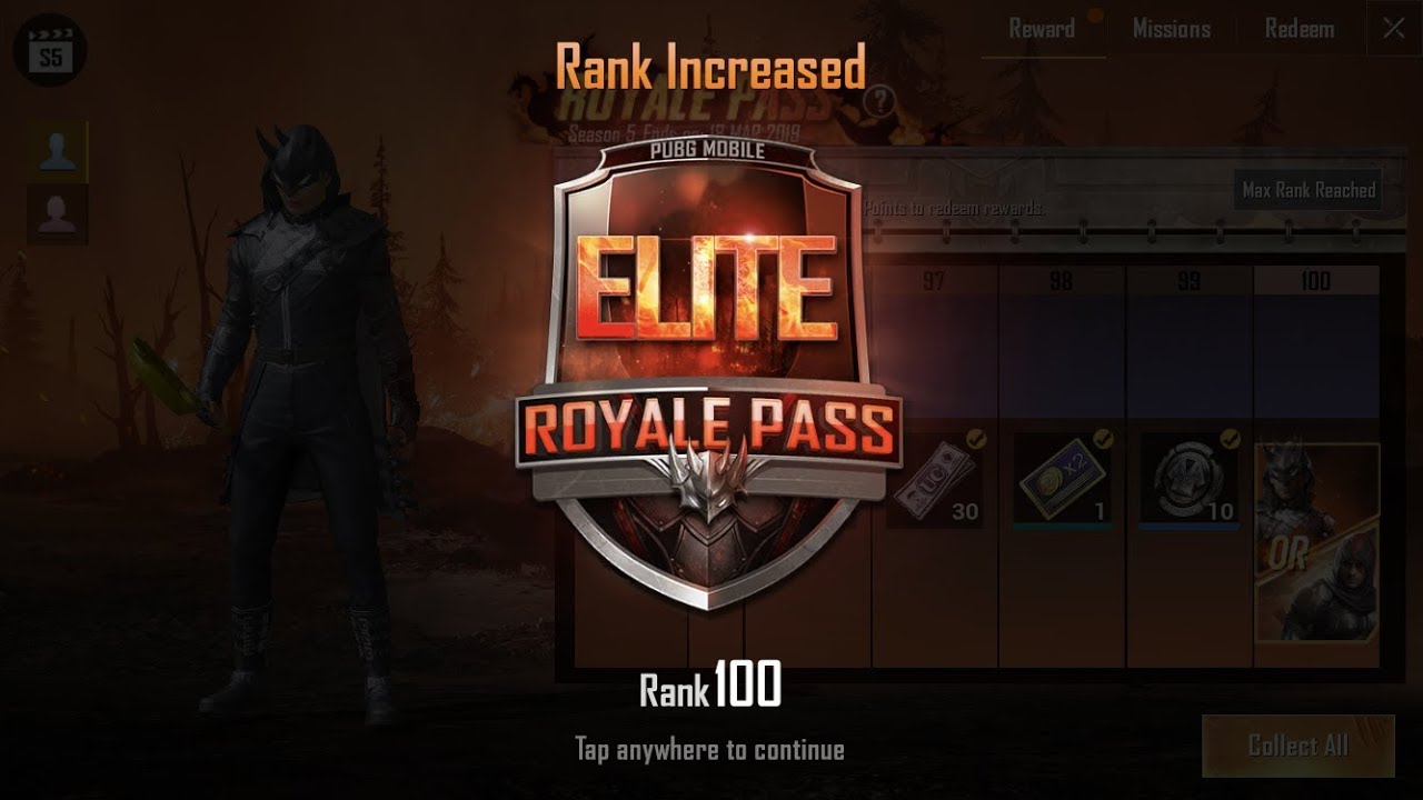 My First!! SEASON 5 ELITE ROYAL PASS RANK 100! FREE 600 UC!!