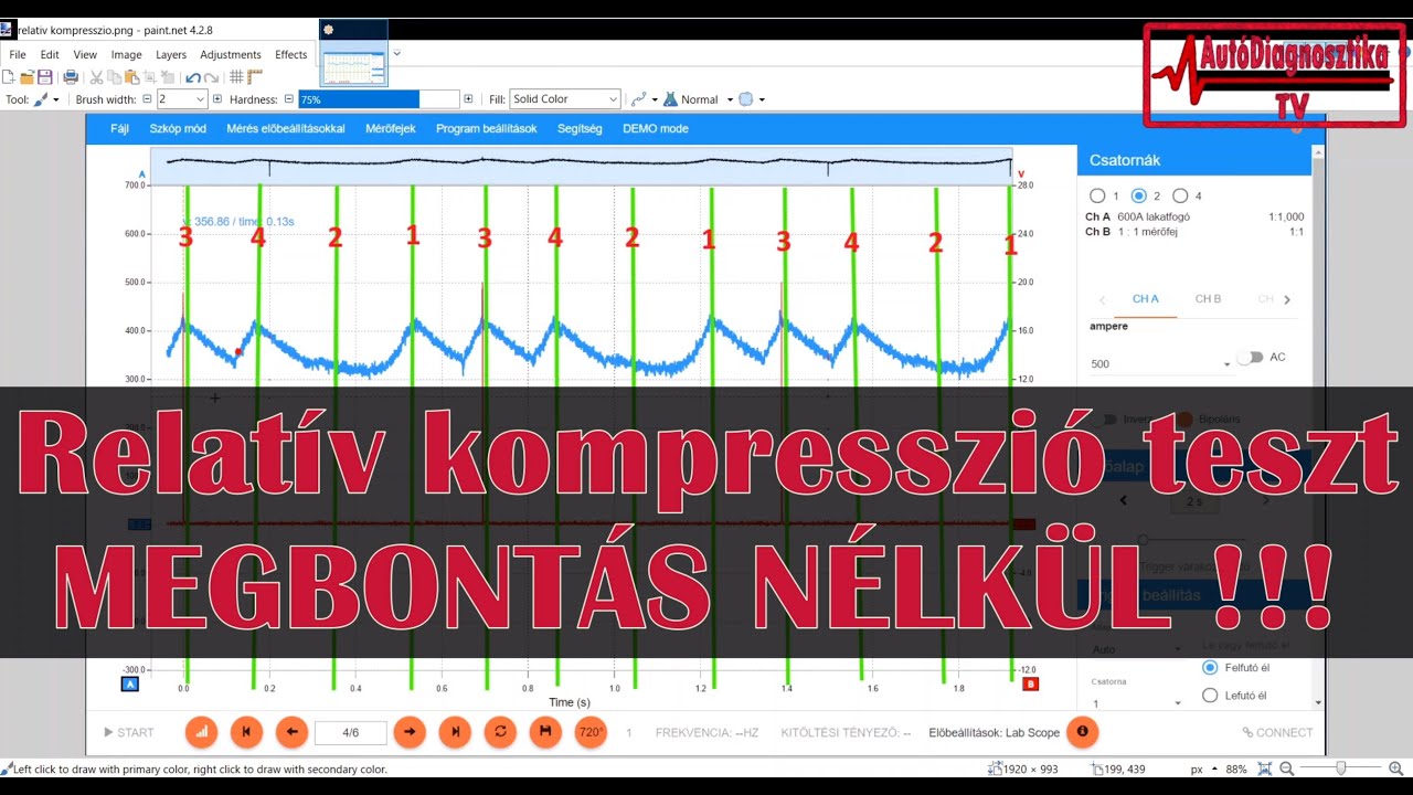 #AutóDiagnosztika #hibakódolvasó #AutósSzkóp Relatív motor kompressziót mérek, MEGBONTÁS nélkül :-)