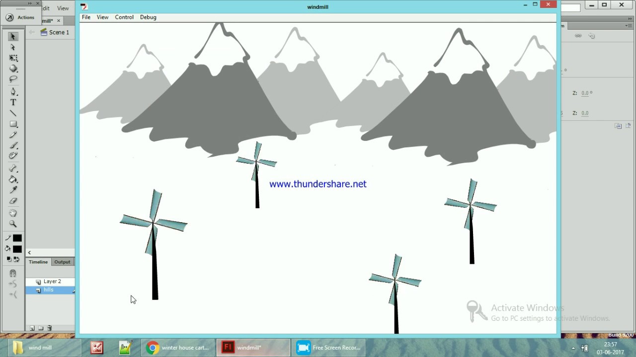 Create rotating windmill animation using flash-Tamil