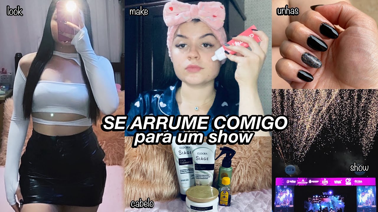 GRWM - SE ARRUME COMIGO PARA UM SHOW + LOOK, MAKE E CABELO 🪩🍸🍒