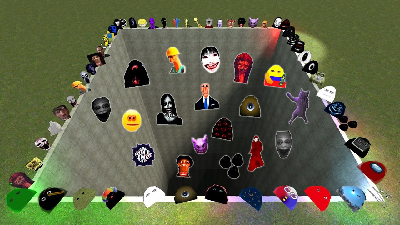 Angry Munci, Nicos Nextbots Family FALL INTO HOLE Chasing me in Garry's Mod