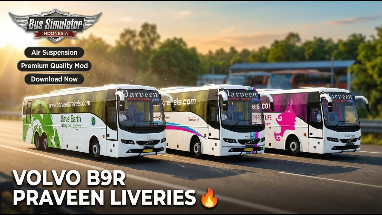 3 EPIC Parveen Travels Liveries in Volvo B9R 🔥| Pink vs Green vs Classic | BUSSID Mod | SS Strïkër