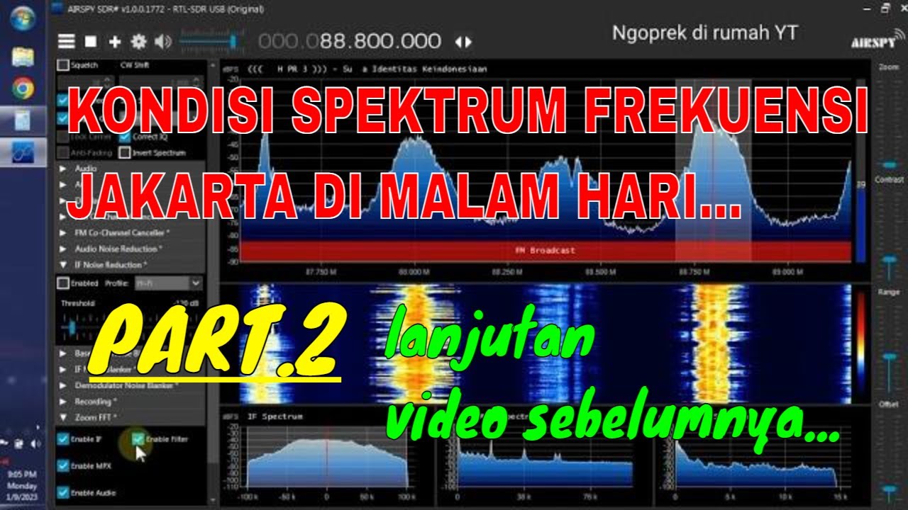 Scan Frekuensi RTL-SDR edisi 2023  24MHz - 1.7GHz  (part 2) - Edisi malam hari. dimana bedanya...