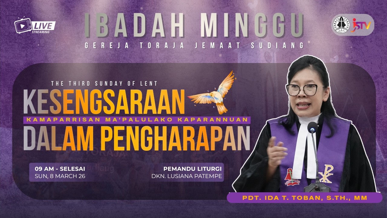 🔴[LIVE] IBADAH HARI MINGGU // GEREJA TORAJA JEMAAT SUDIANG // 08/03/2026
