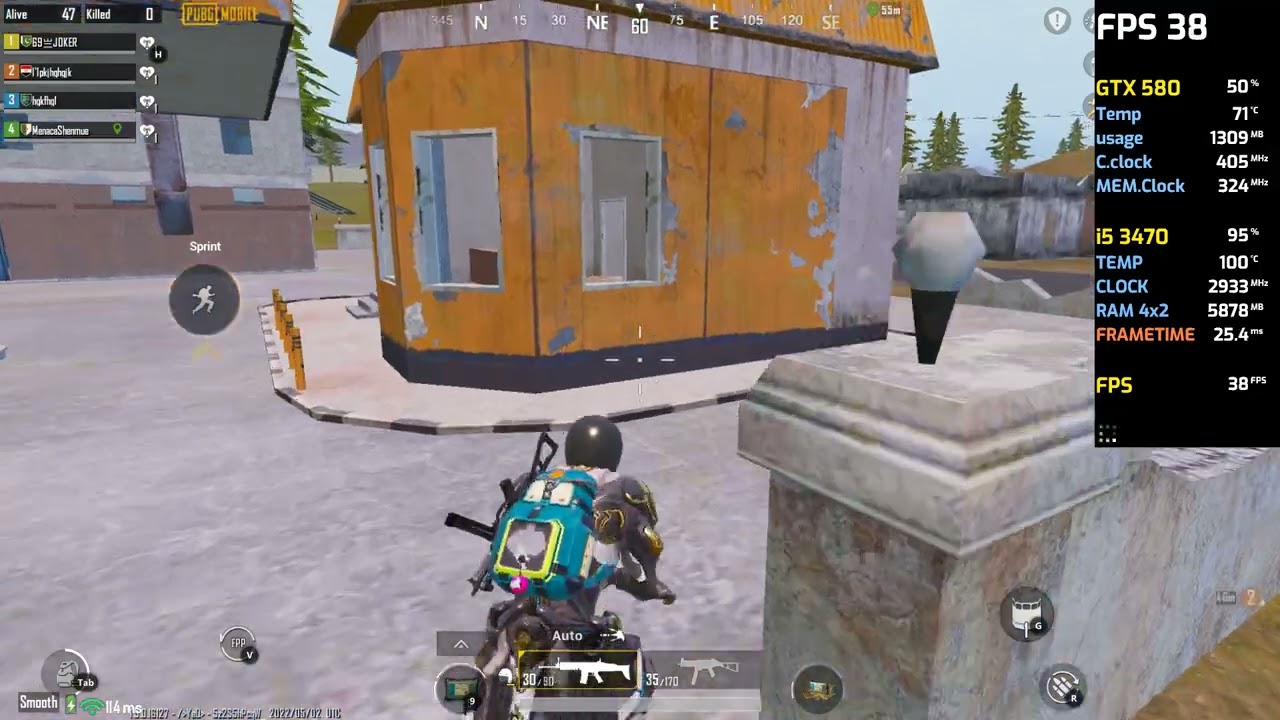 PUBG MOBILE - Gtx 580 1.5GB - i5 3470 - 1080p 90FPS