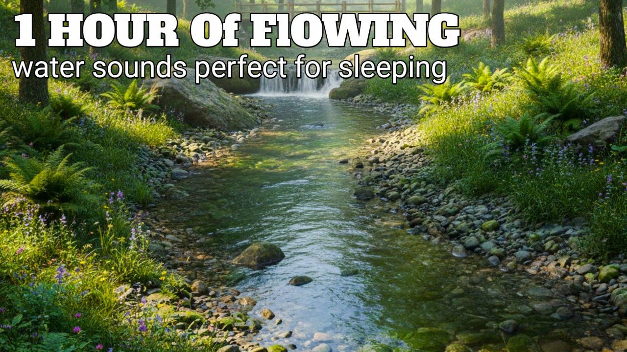 Natural Flowing Water Sound 1 Hour  Sleep & Relax