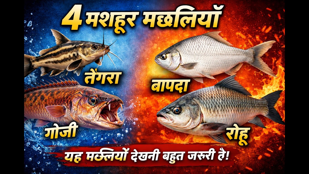 🐟 4 स्वादिष्ट मछलियाँ तेंगरा, गोजी, बापदा और रोहू | देसी फिश फूड ब्लॉग 🍽️#viralfood #iran #amercia