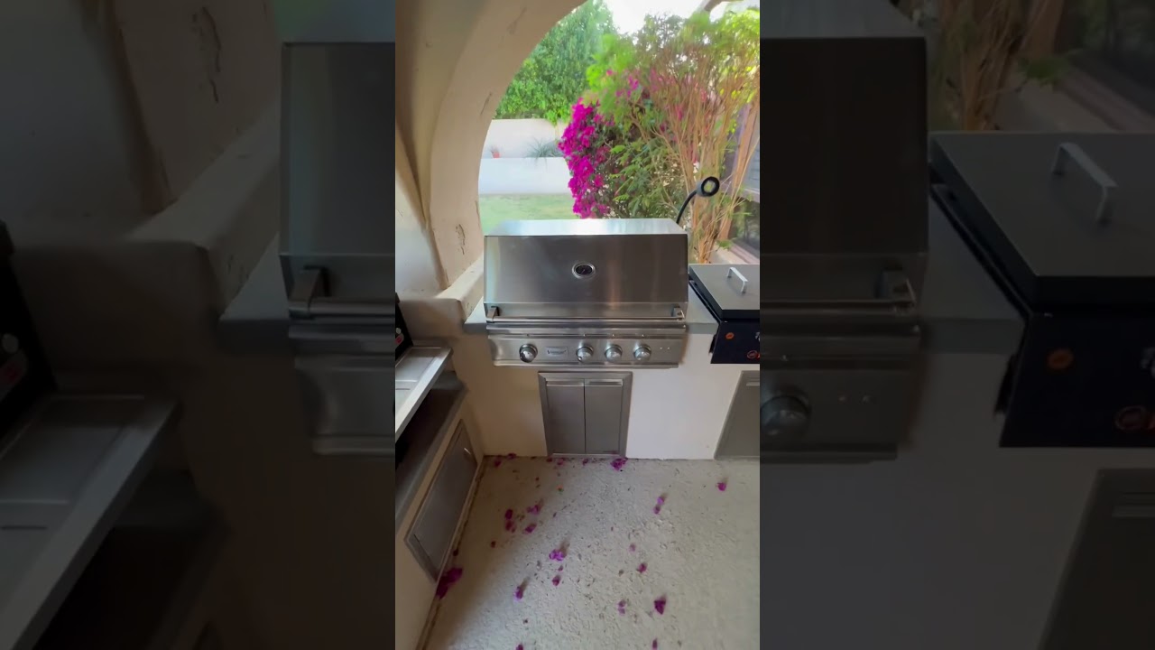 $500 Diy outdoor kitchen built in Traeger blackstone