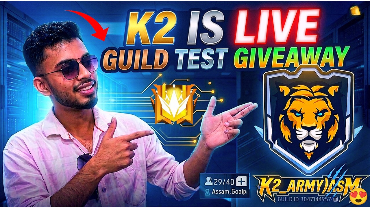 🔴K2 IS LIVE GUILD TEST😱🔥 1VS4 | ROAD TO 50K🎯#FreeFireLive #Giveaway #TeamCode #GyanGam #shortfeed