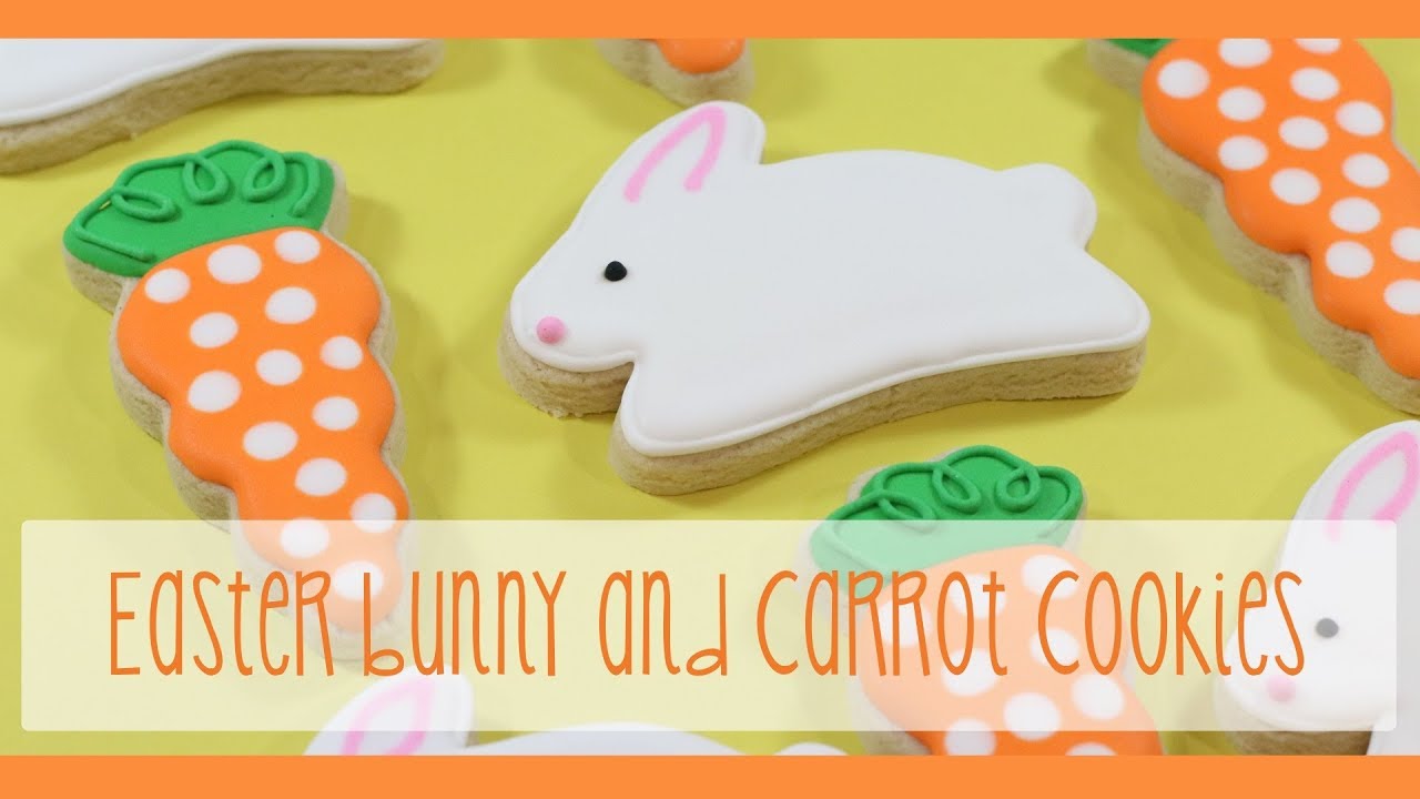 Easter Bunny and Carrot Cookies - Easy Cookie Tutorial