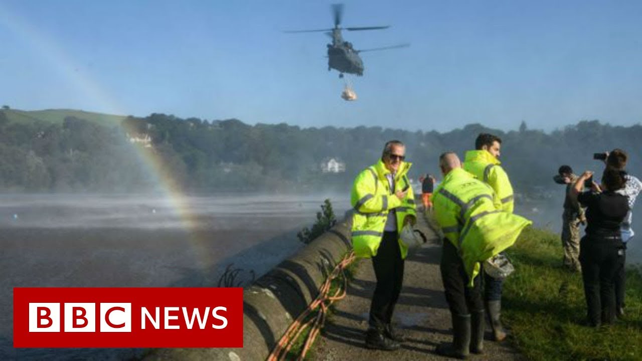 RAF called in as crews race to save damaged dam - BBC News