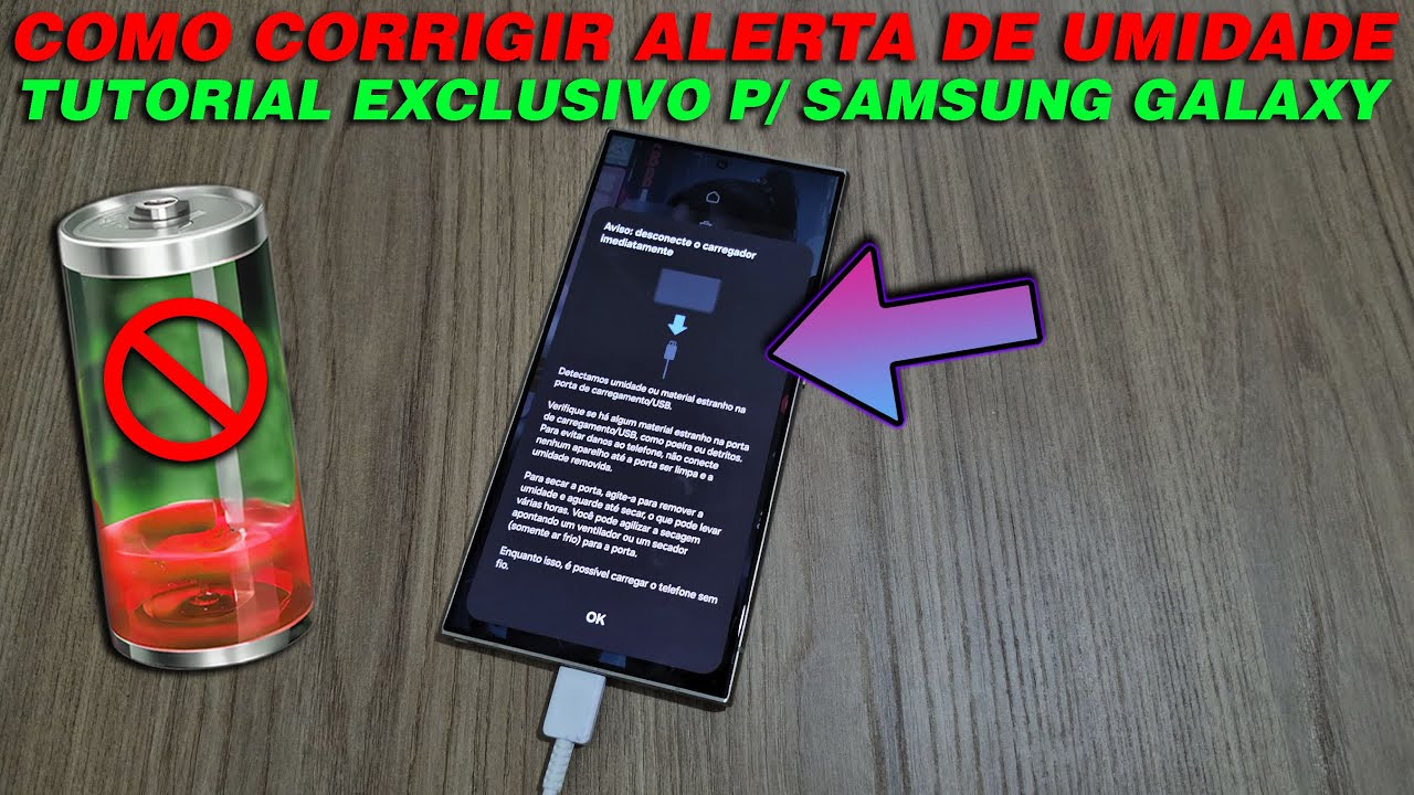 🛑COMO RESOLVER ALERTA DE UMIDADE NA ENTRADA USB-C🛑 (Smartphone Não Carrega) #samsung #galaxy