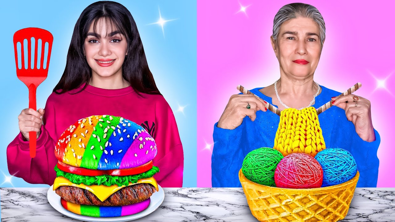 چالش آشپزی من درمقابل مادربزرگم 👧🏻👵🏻 ME VS GRANDMA COOKING CHALLENGE