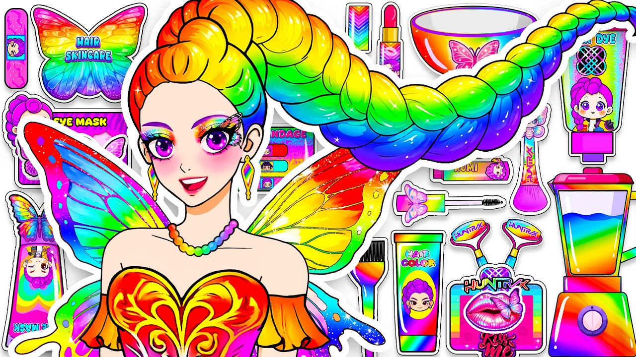 💖Paper DIY💖 K-POP DEMON HUNTERS RUMI: Unboxing de Cabello Colorido y Maquillaje Pt. 3 | ASMR