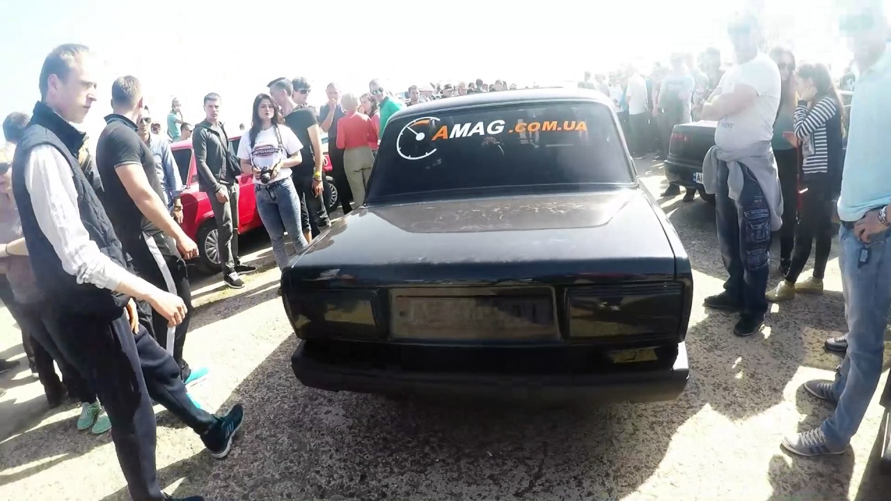 Drag-racing в Мариуполе. Старый аэропорт. Ваз 2107 амаг. Три призовых места