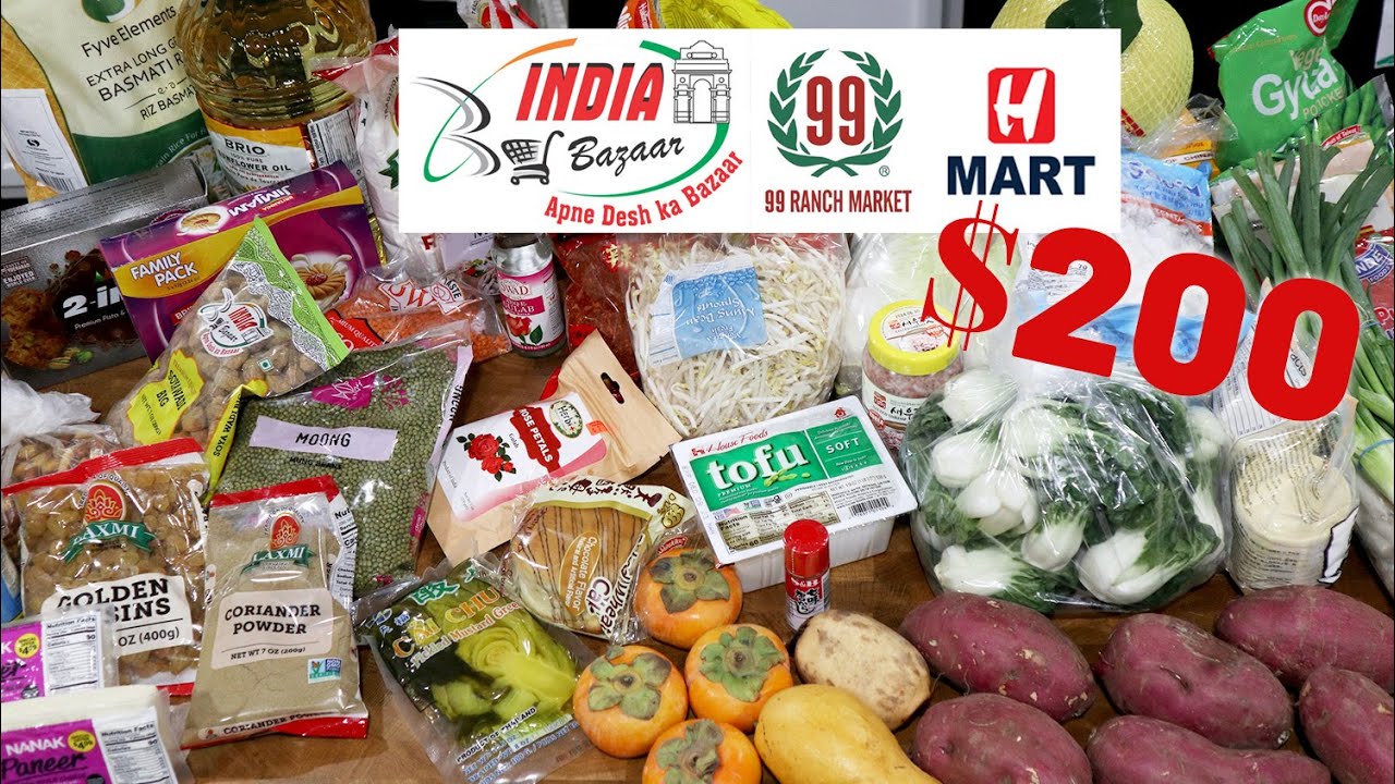 $200 ASIAN GROCERY HAUL! 😲 India Bazaar, 99 Ranch, HMart // stocking my pantry and cooking plans