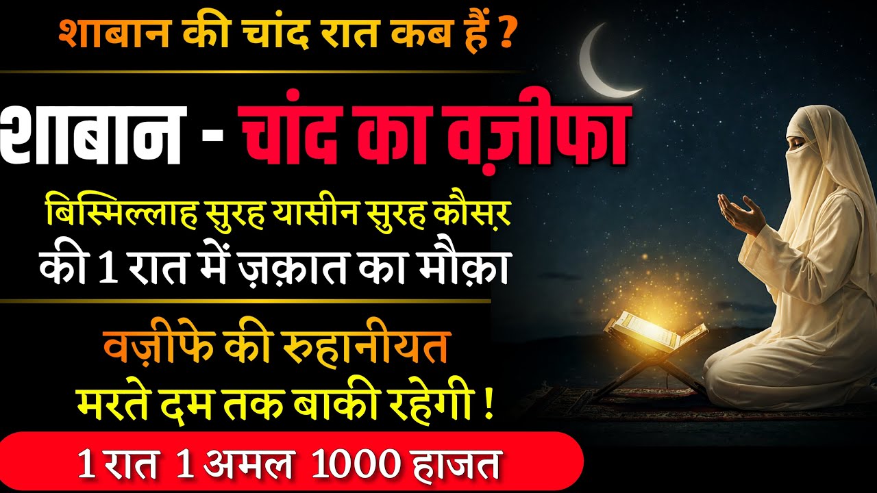Mahe Shaban Chand Ka Wazifa 2026 | Chand Raat Ka Wazifa | 1 Raat 1 Amal 1000 Hajat