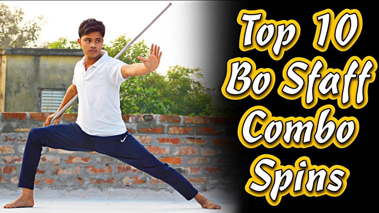 Shaolin Bo Staff Spinning Techniques ||  Amazing Indian Style Bo Staff Combinations